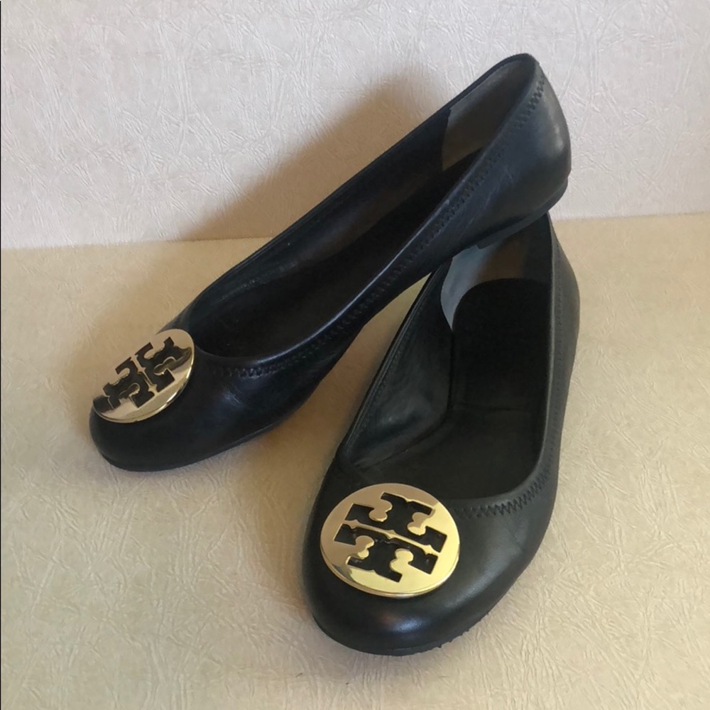 EUC Black Tory Burch Reva Black Flats